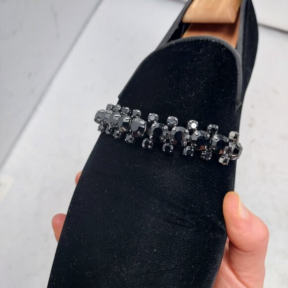 Jimmy Choo MENS Thame Crystal Embellished Velvet Black Loafer - Picture 5 of 10